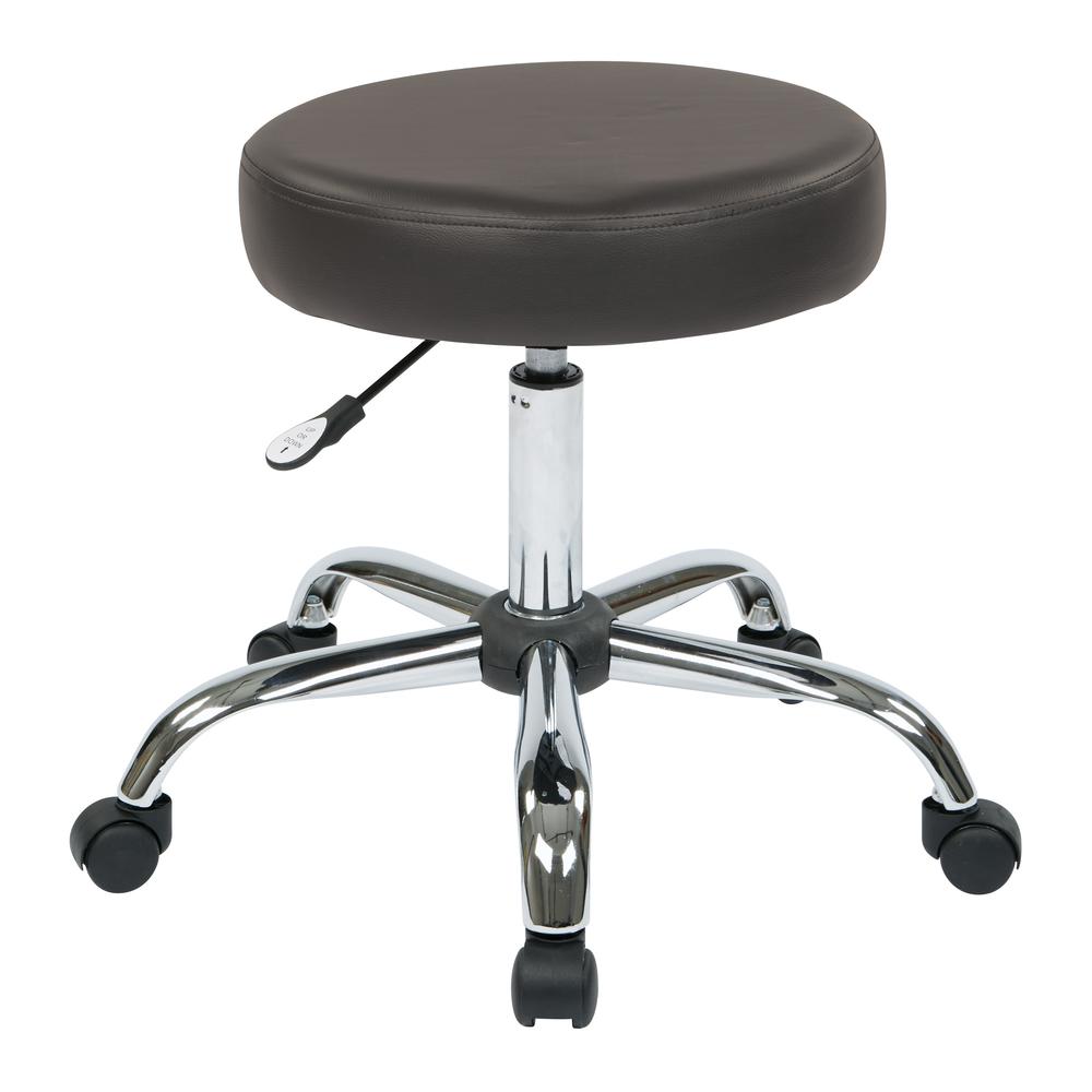 Pneumatic Drafting Chair. Backless stool with Dillon Fabric Seat. Height Adjustment 19.25 to 24.5, ST428V-R111. Picture 1