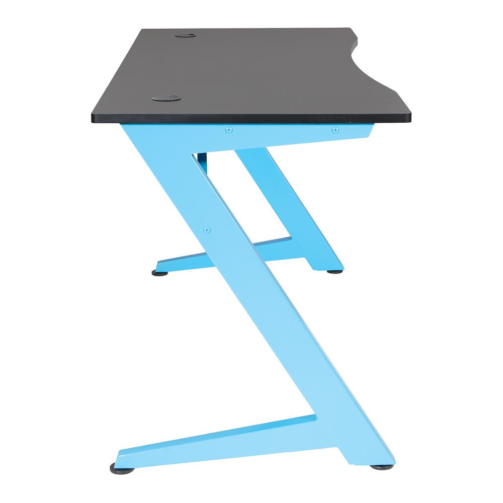 Beta Battlestation Gaming Desk with Black Carbon Top and Matte Blue Legs, BET25-BLU. Picture 4