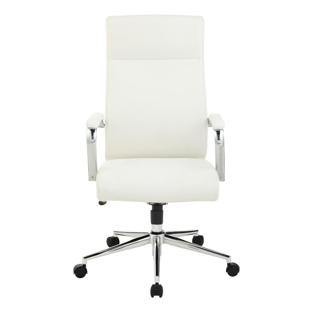 High Back Manager's Chair with Dillon Snow Antimicrobial Fabric and Chrome Base. Picture 2