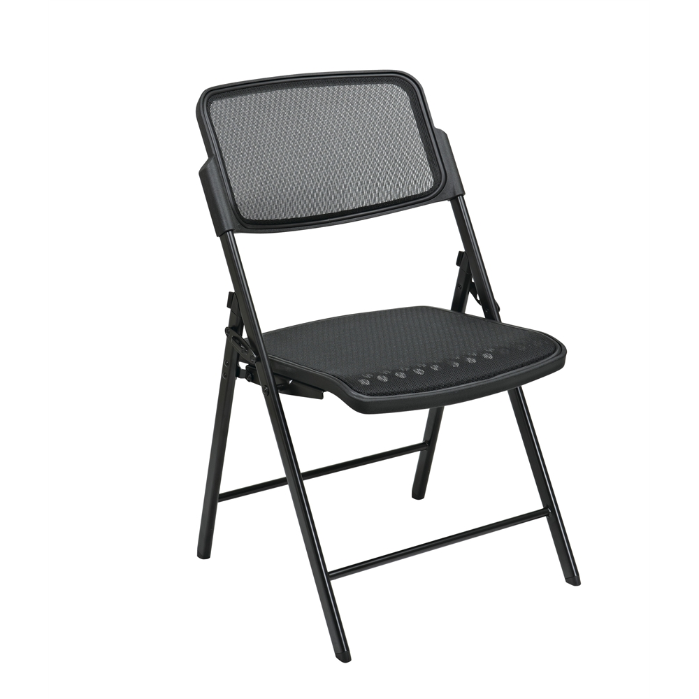 Deluxe Folding Chair With Black ProGrid® Seat and Back. Picture 1
