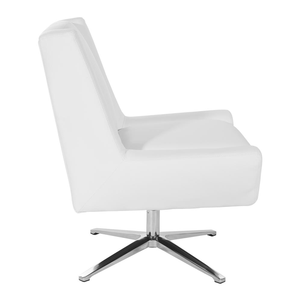 Guest Chair in White Faux Leather and Aluminum Base, FLH5969AL-U11. Picture 2