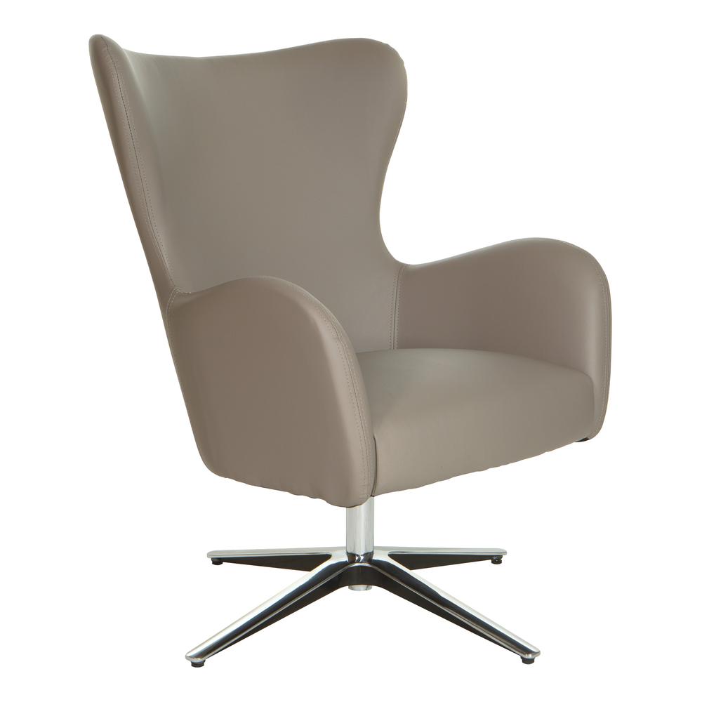 Wilma Swivel Armchair in Dillon Stratus Faux Leather with 4 Star Aluminum Base, LS5387AL-R103. Picture 1