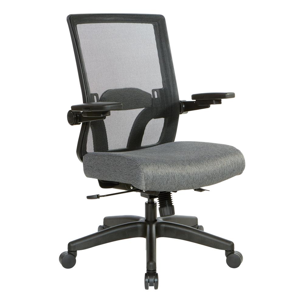 Manager's Chair with Breathable Mesh Back and Charcoal Fabric Seat with Black Nylon Base. , 867-B2P1N4. Picture 1