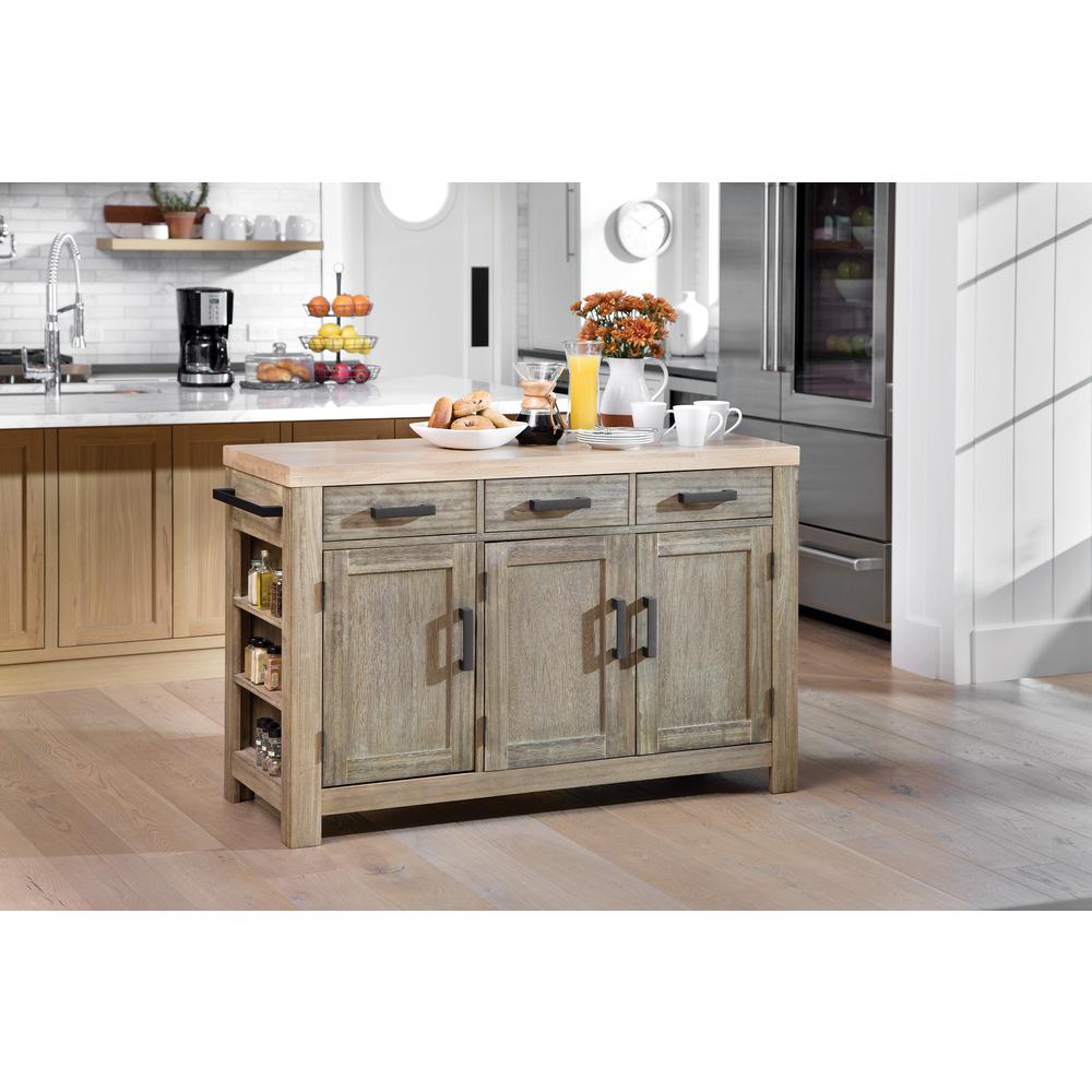 Cocina Kitchen Island with Spice Rack and Wood Top, BP-4211-0607. Picture 5