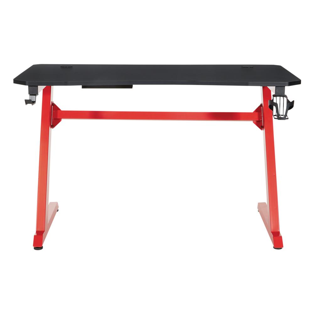 Ghost Battlestation Gaming Desk  in Matte Black Top and Red Legs, GST25-RD. Picture 3