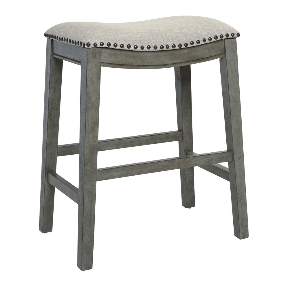 24" Saddle Stool 2-pack, Grey / Antique Grey. Picture 1