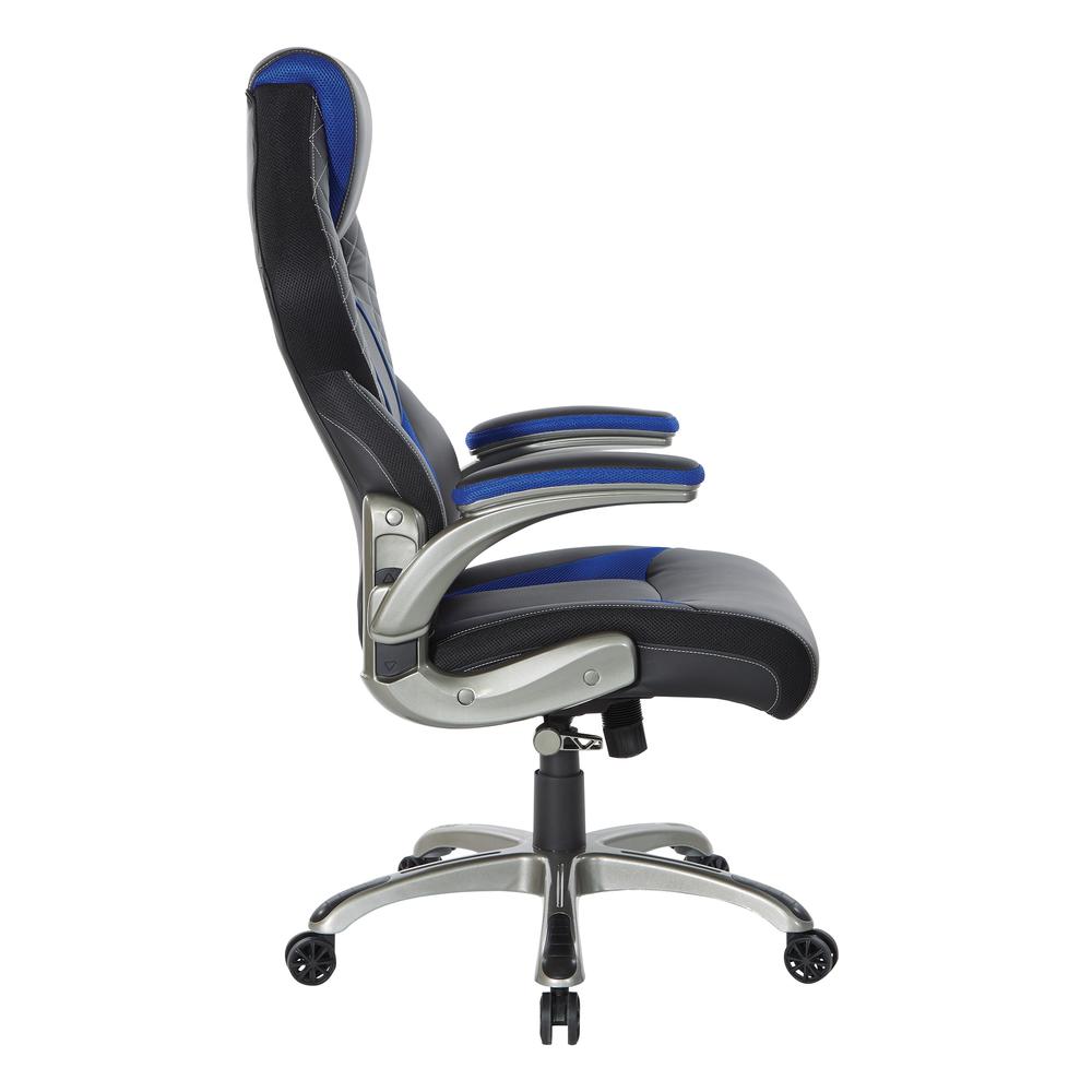 Oversite Gaming Chair in Faux Leather with White Accents, OVR25-WH. Picture 4