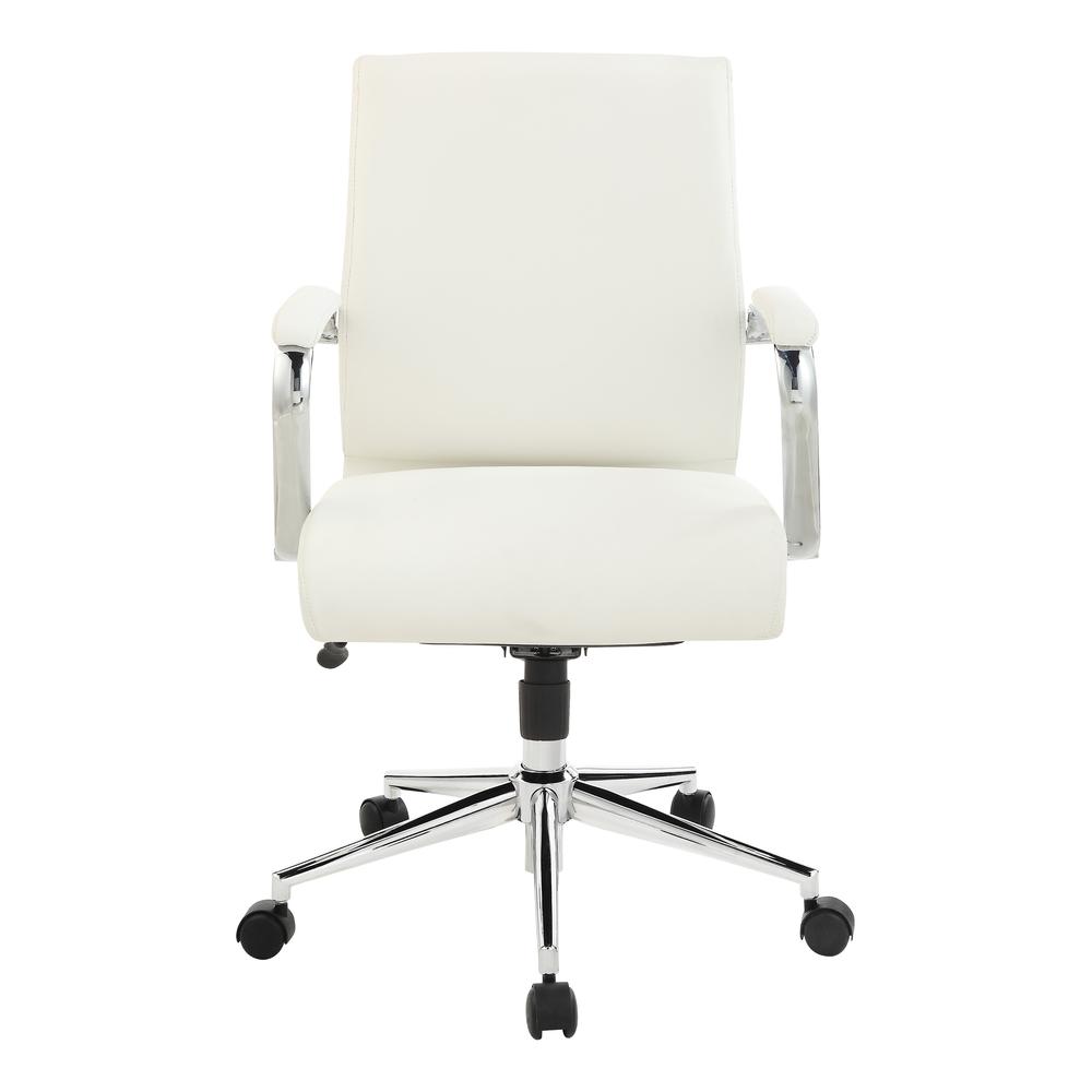 Mid Back Manager's Chair with Dillon Snow Antimicrobial Fabric and Chrome Base. Picture 2