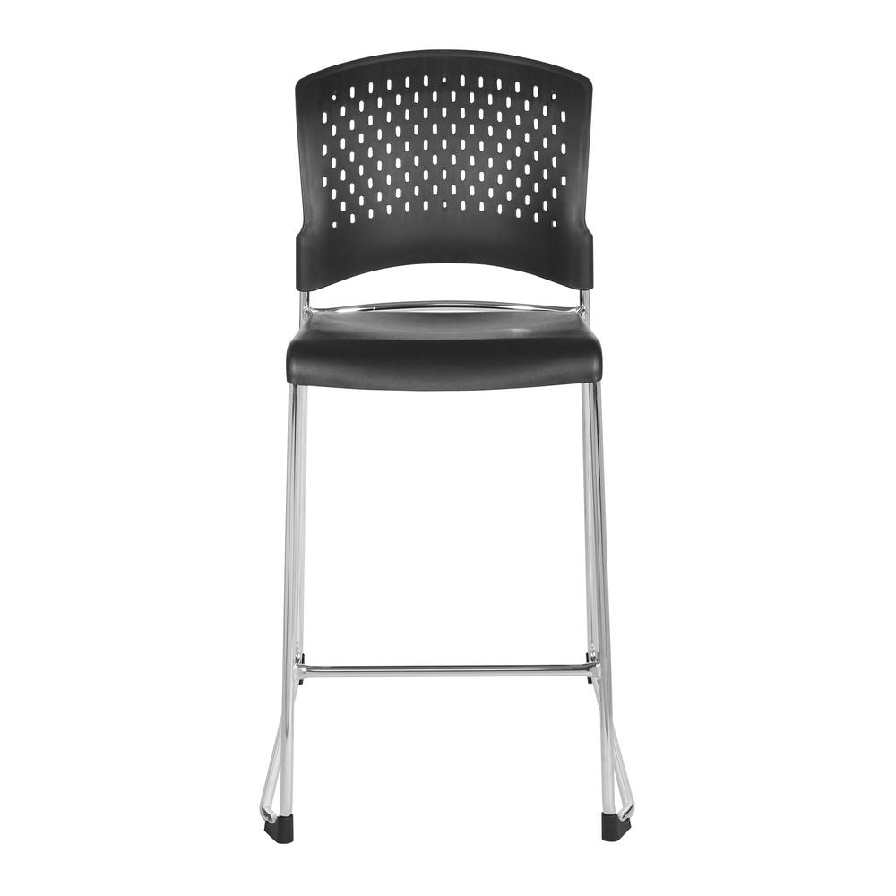 Tall Stacking Chair with Plastic Seat and Back and Chrome Frame 4-pack, DC8658RC2-3. Picture 2