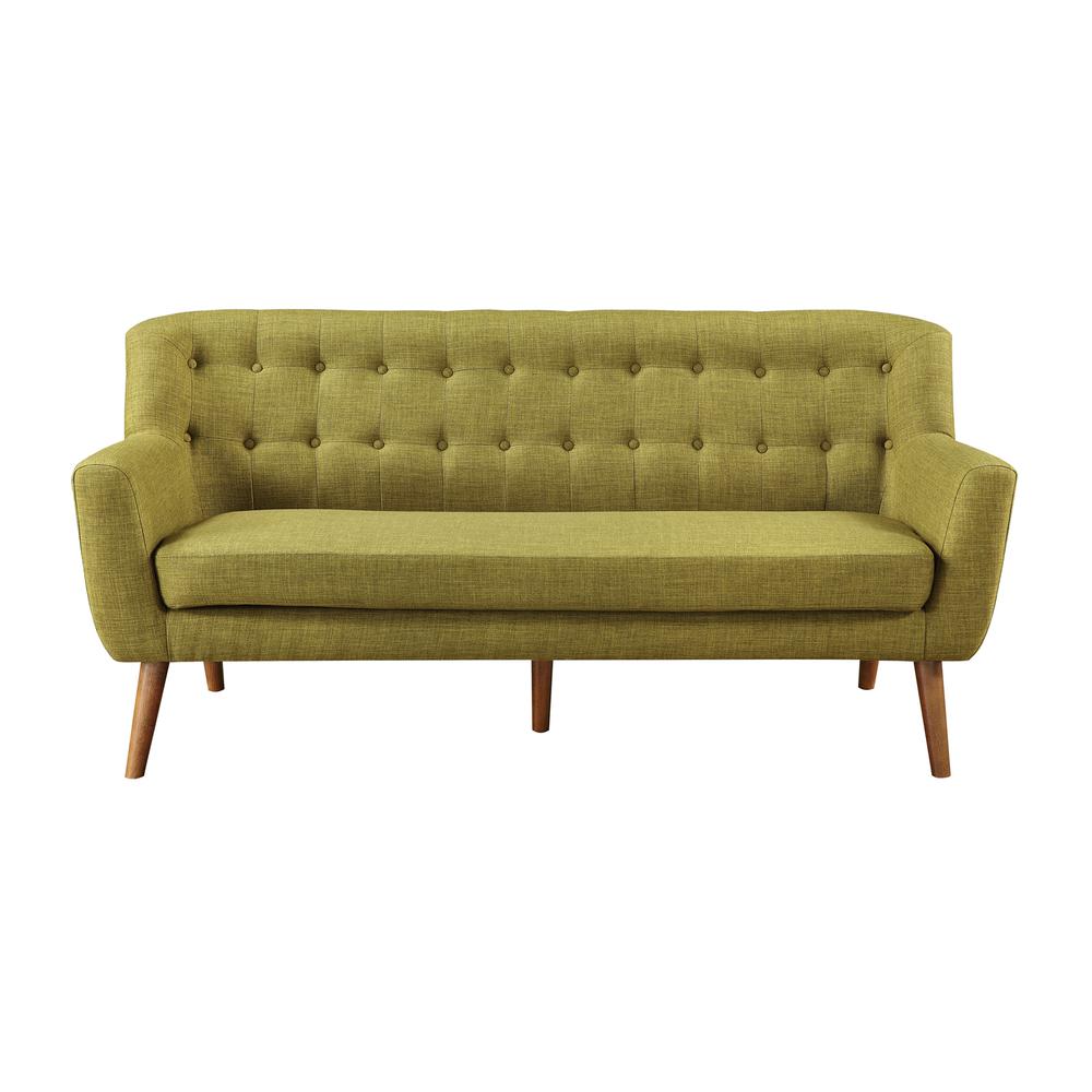 Mill Lane Mid-Century Modern 68” Tufted Sofa in Green Fabric, MLL53-M17. Picture 3