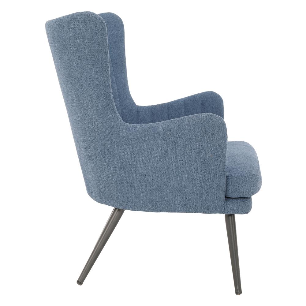Jenson Accent Chair wih Blue Fabric and Grey Legs, JEN-9126. Picture 4