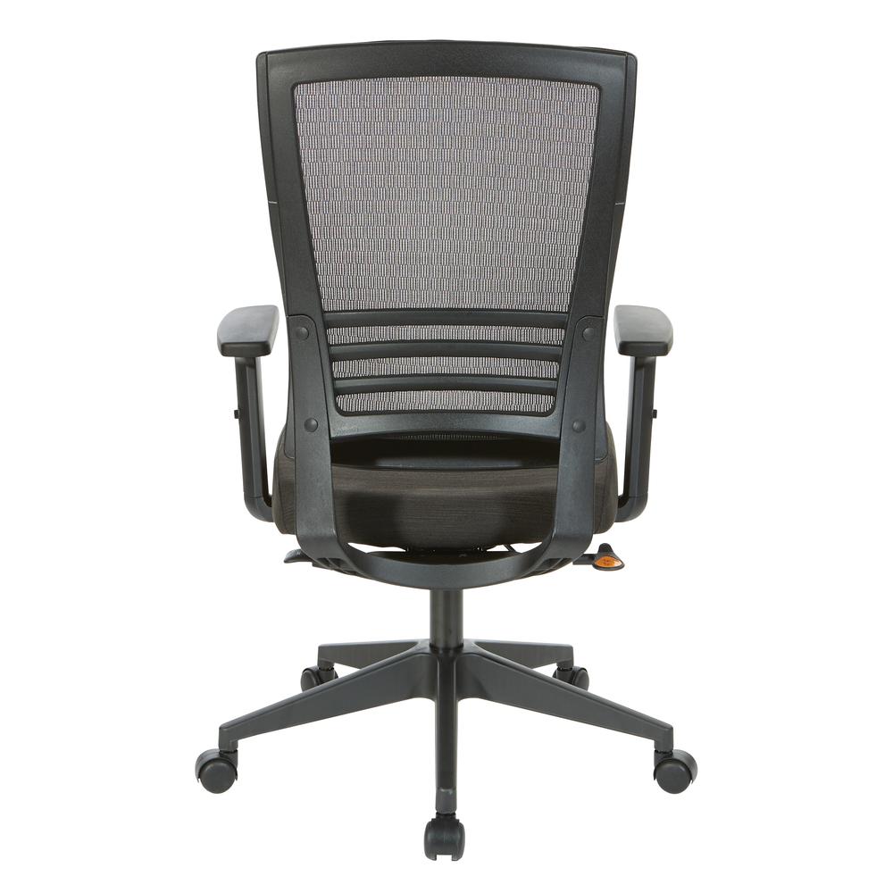 Vertical Mesh Back Chair in Black Frame with Black Linen Fabric Seat, EM60930-F23. Picture 4