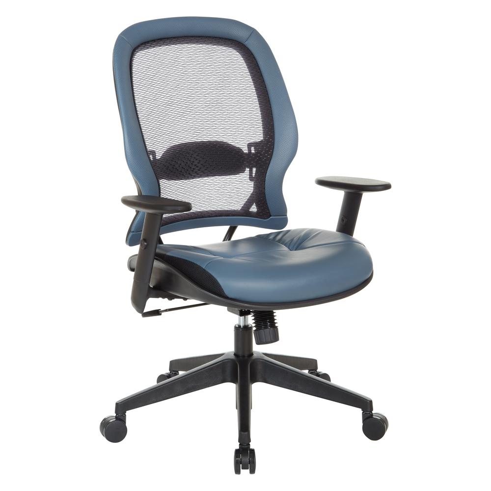 Dark Air Grid® Back Managers Chair, Black/Blue. Picture 1