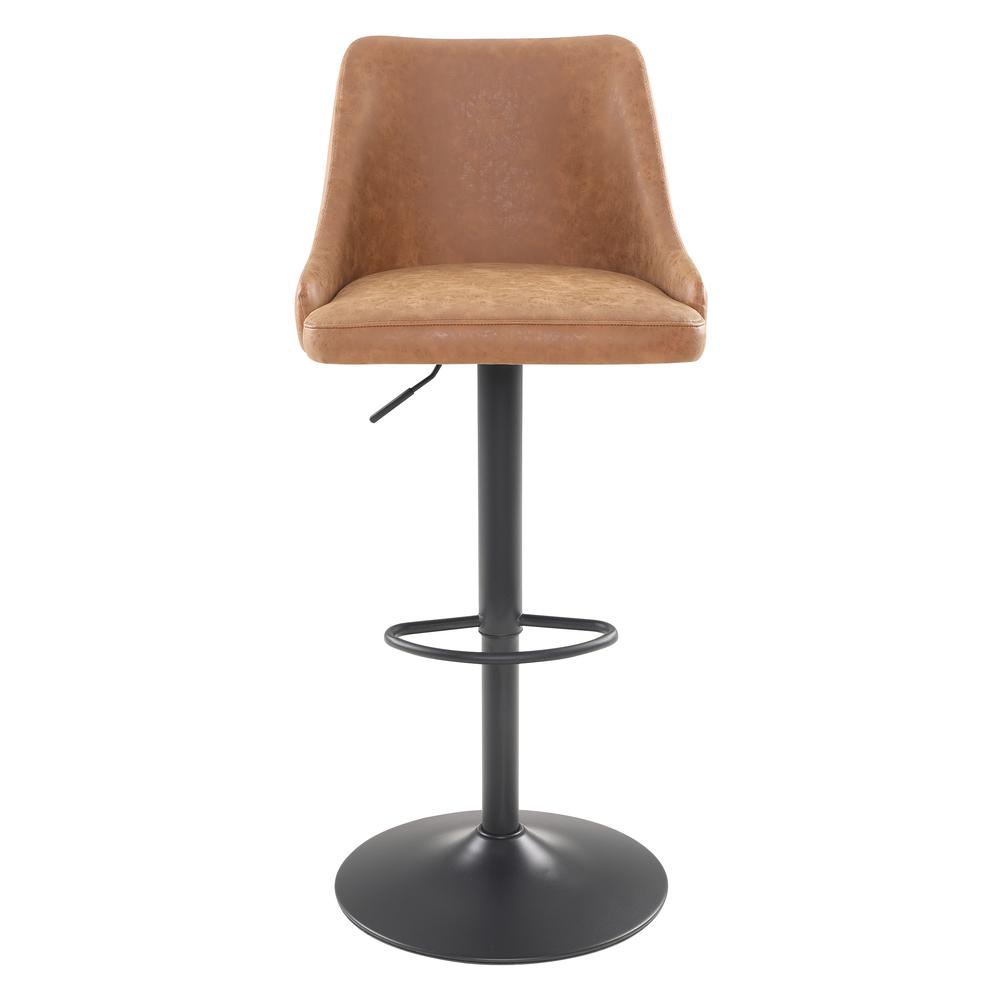 Sylmar Height Adjustable Stool in Sand Faux Leather. Picture 3