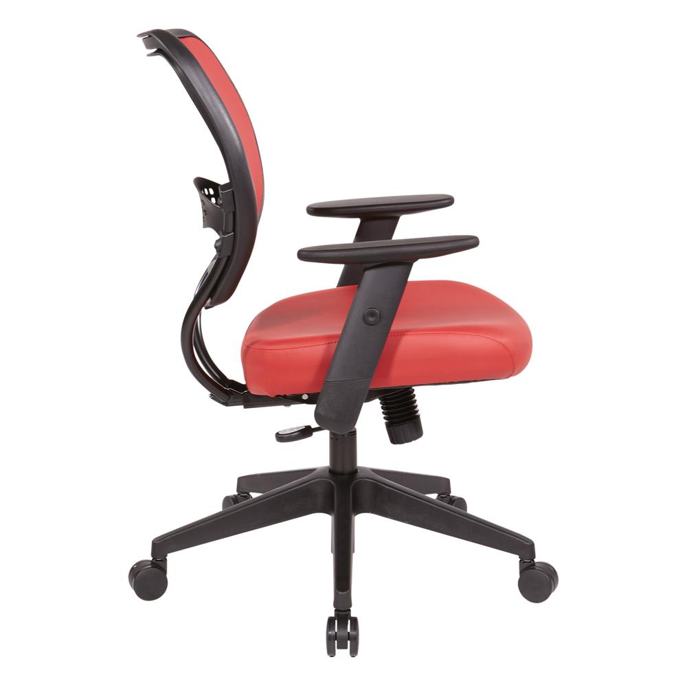 Antimicrobial Dillon Lipstick Seat and Back Task Chair with Adjustable Angled Arms and Nylon Base, 5500D-R100. Picture 4