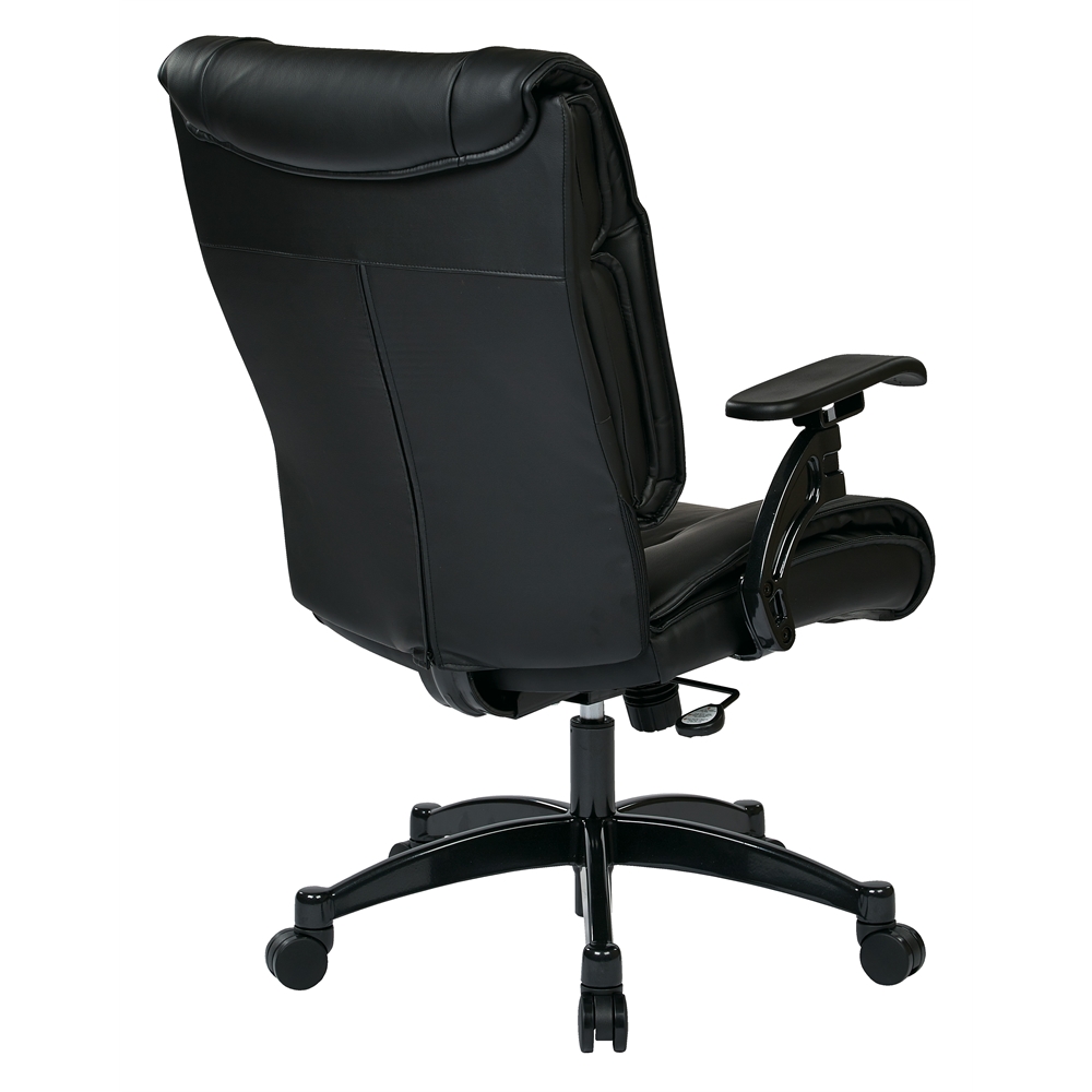 Black Bonded Leather Conference Chair. Picture 3
