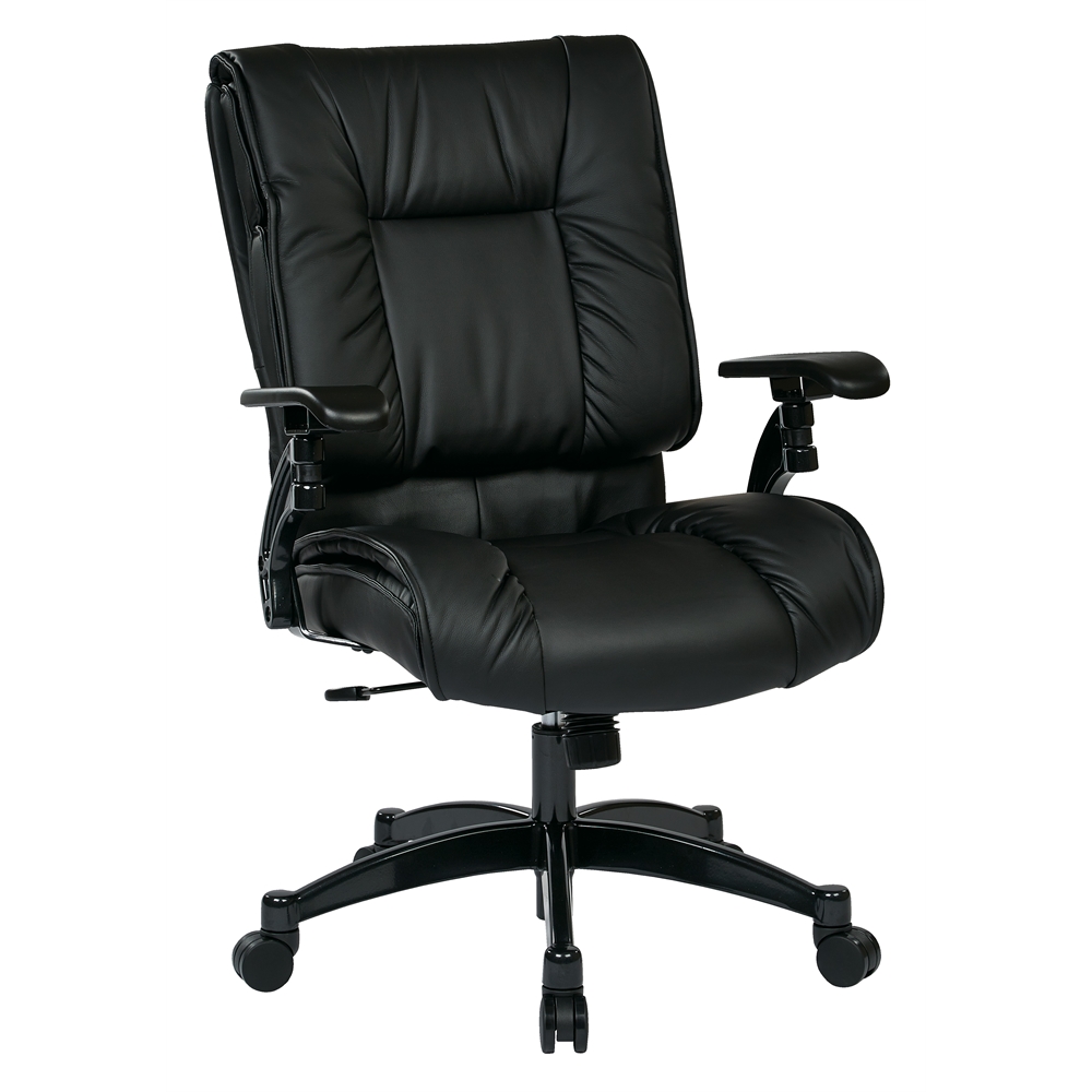 Black Bonded Leather Conference Chair. Picture 1
