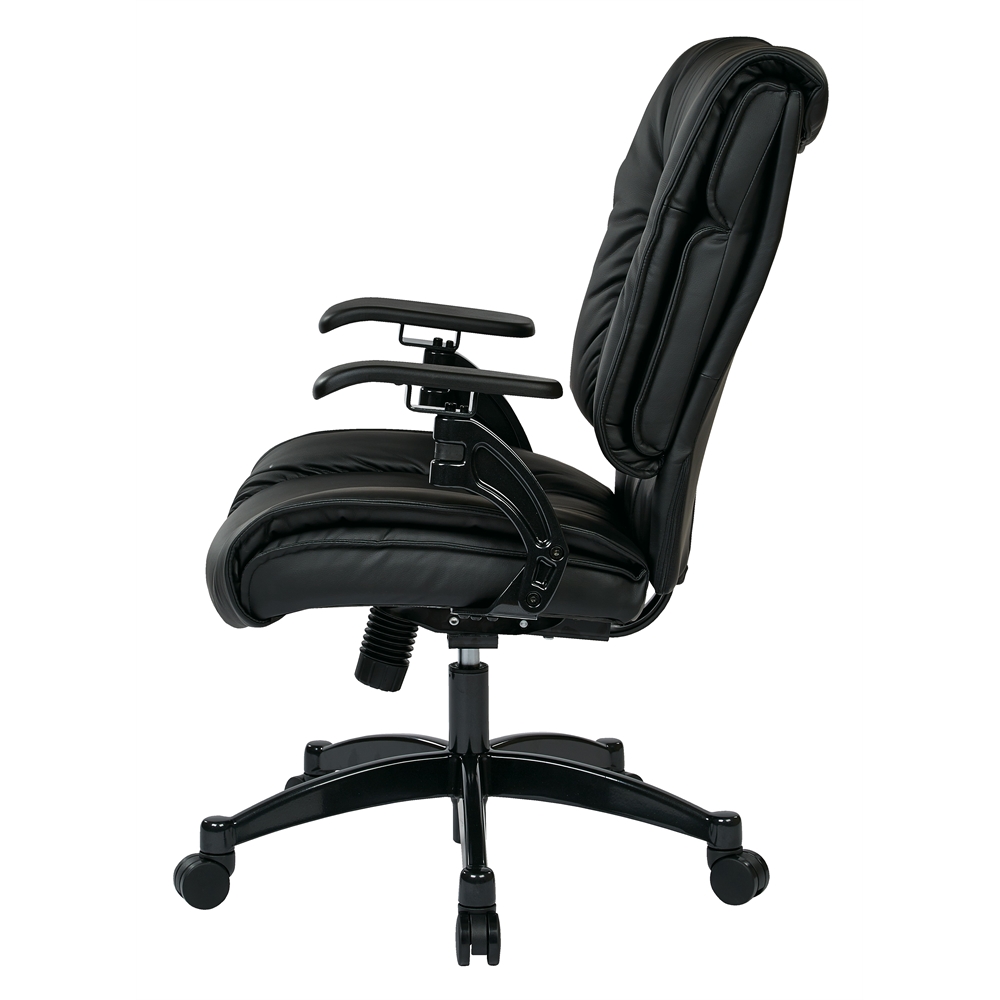 Black Bonded Leather Conference Chair. Picture 2