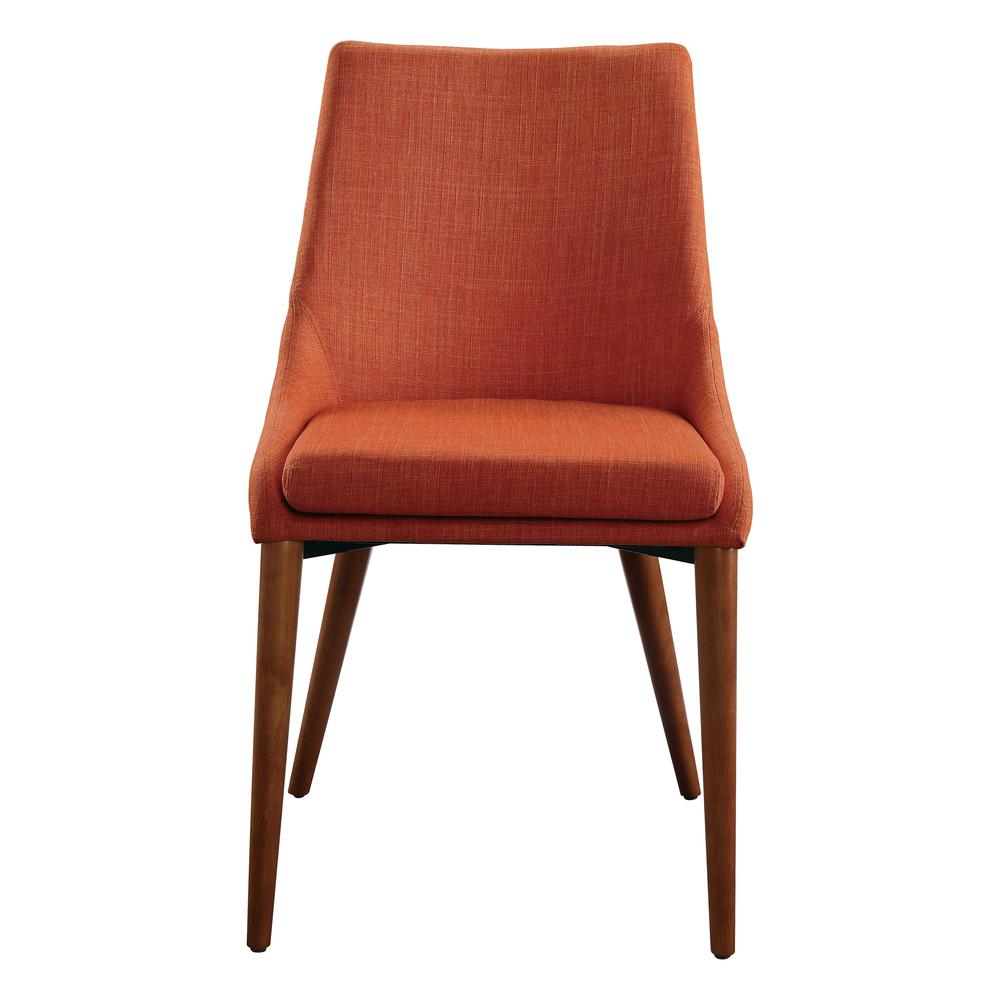 Palmer Mid-Century Modern Fabric Dining Accent Chair in Tangerine Fabric 2 Pack, PAM2-M5. Picture 2