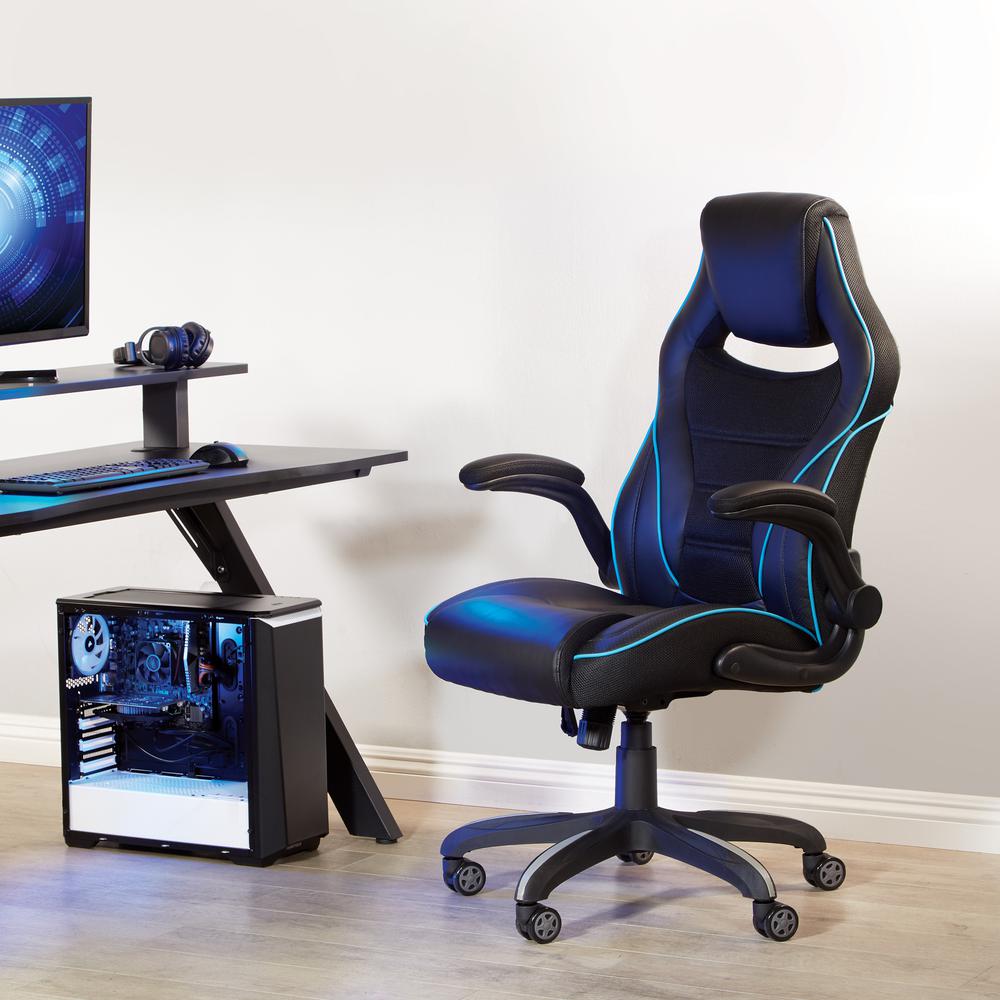 Xeno Gaming Chair in Blue Faux Leather, XEN25-BL. Picture 6