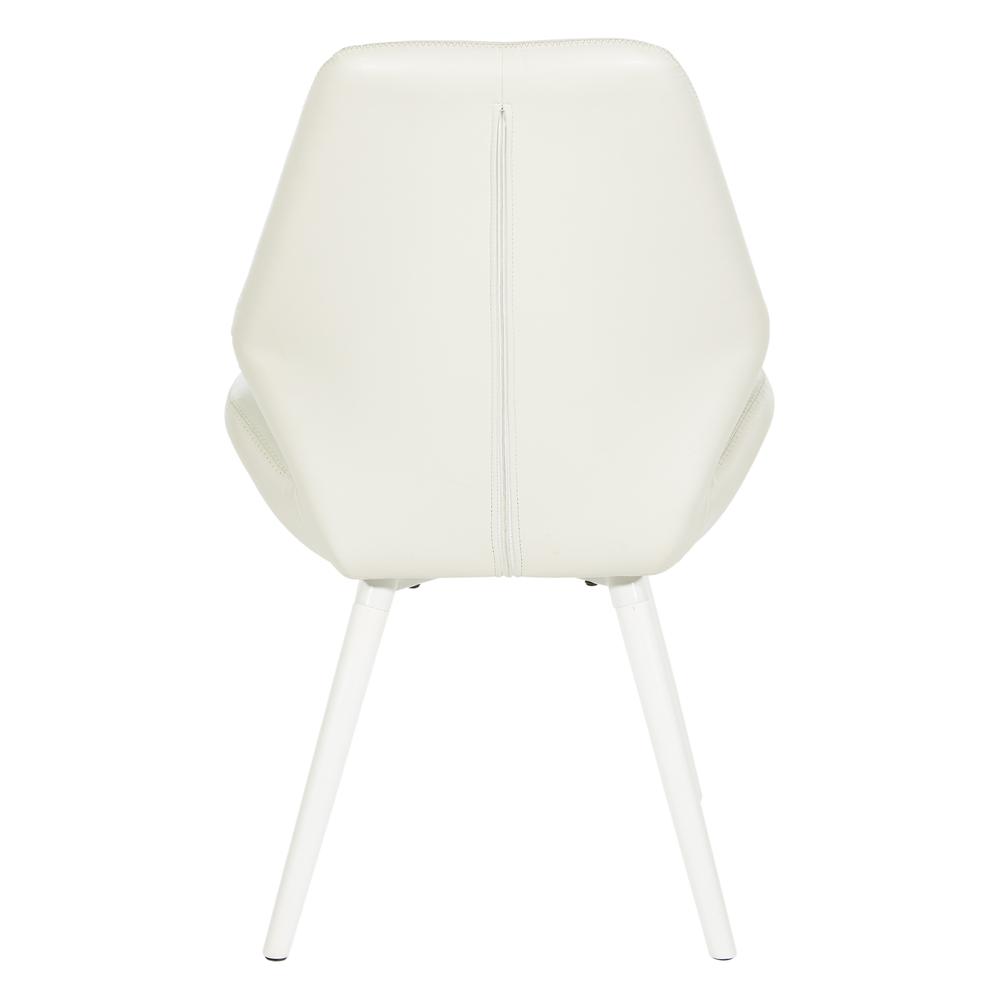 Ventura Dining Chair with White Wood Legs in White Faux Leather 2-Pack, VENTW2-DU11. Picture 5