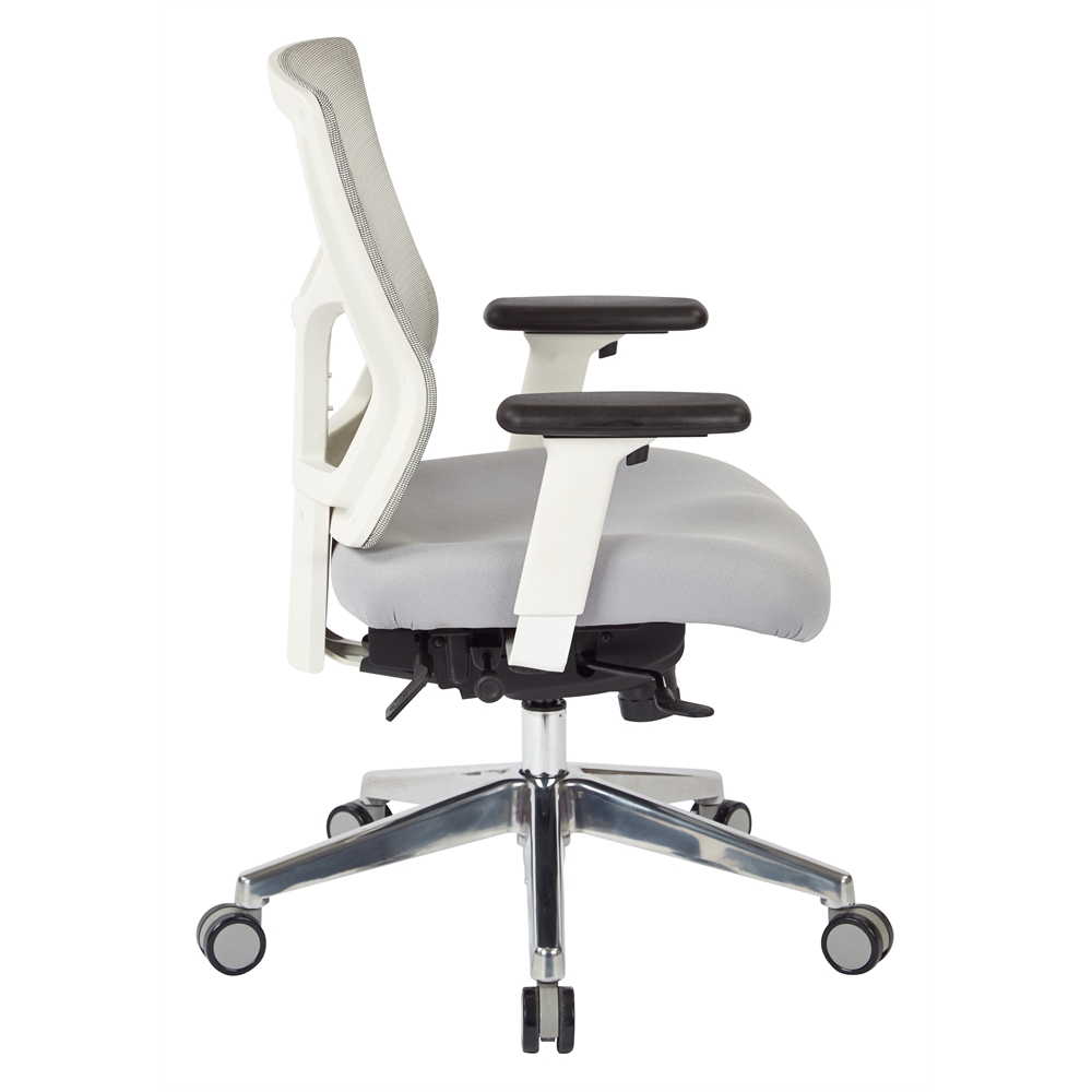 ProGrid® White Mesh Mid Back Chair. Picture 2