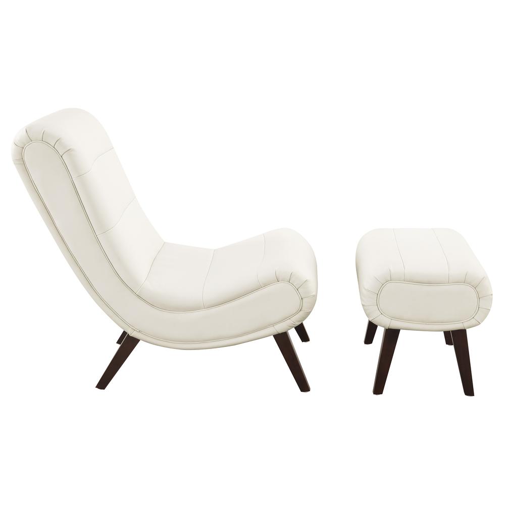 Hawkins Lounger with Ottoman, White. Picture 4