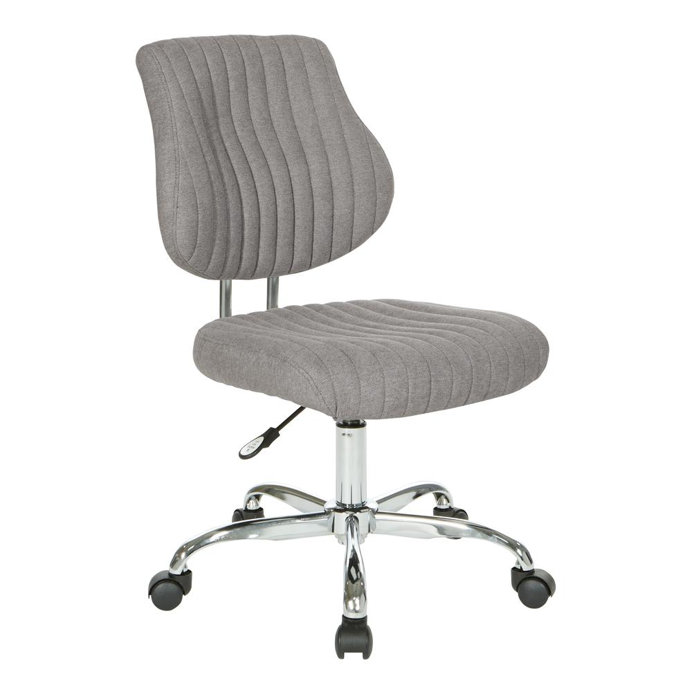Sunnydale Office Chair in Fog Fabric with Chrome Base, SNN26-E17. Picture 1
