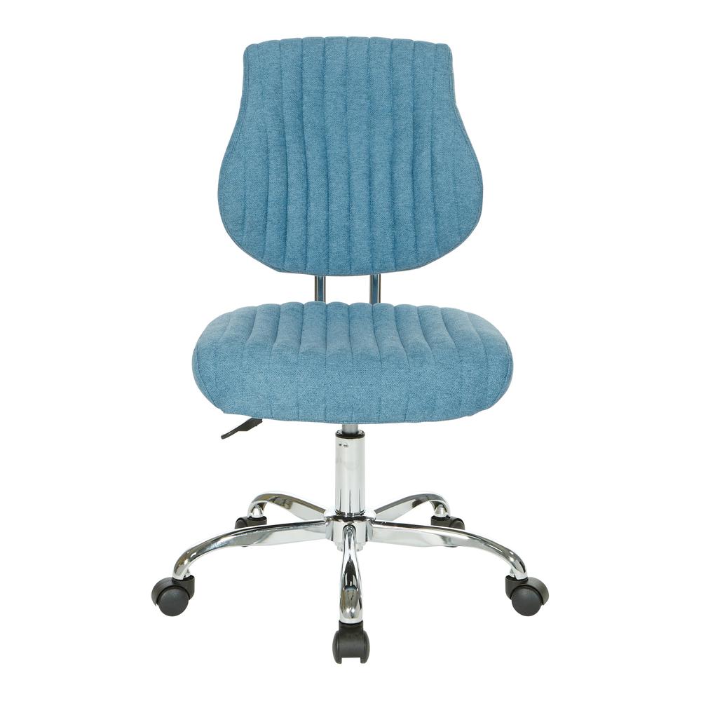 Sunnydale Office Chair in Sky Fabric with Chrome Base, SNN26-E18. Picture 2