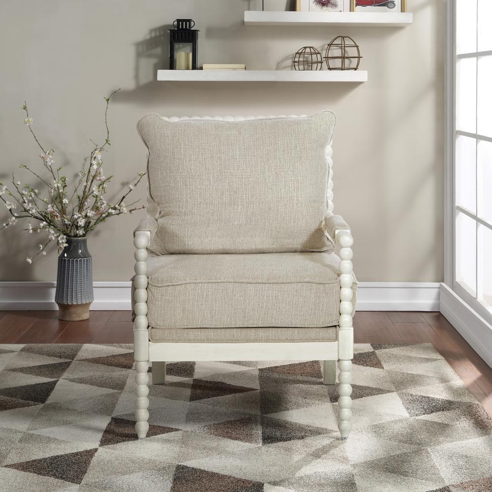 Kaylee Spindle Chair, Beige Linen. Picture 8