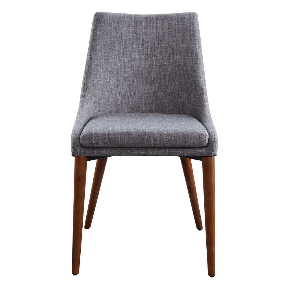 Palmer Mid-Century Modern Fabric Dining Accent Chair in Dove Fabric 2 Pack, PAM2-M55. Picture 2
