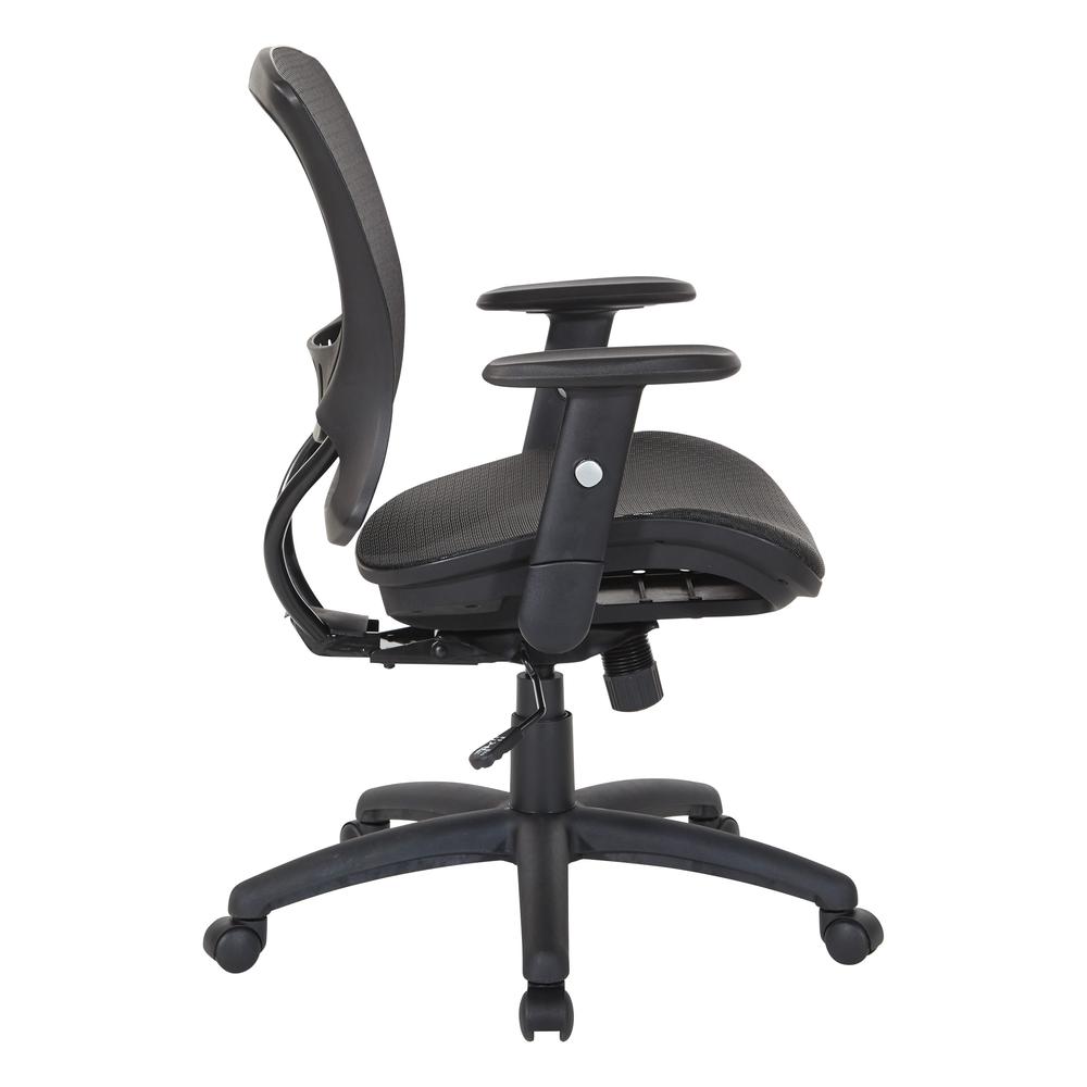 Mesh Screen Seat and Back Manager's Chair with Height Adjustable Arms and Nylon Base, EM98910-3. Picture 3