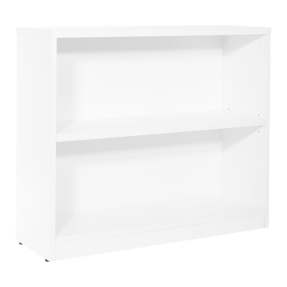 36Wx12Dx30H 2-Shelf Bookcase with 1" Thick Shelves - White, LBC361230-WHT. Picture 1