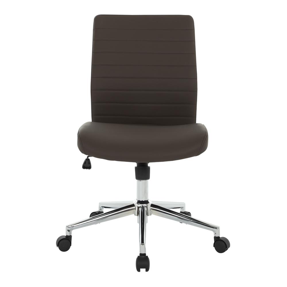 Mid-Back Managers Chair in Chocolate Bonded Leather with Chrome Finish Base, EC51830MC-EC51. Picture 2