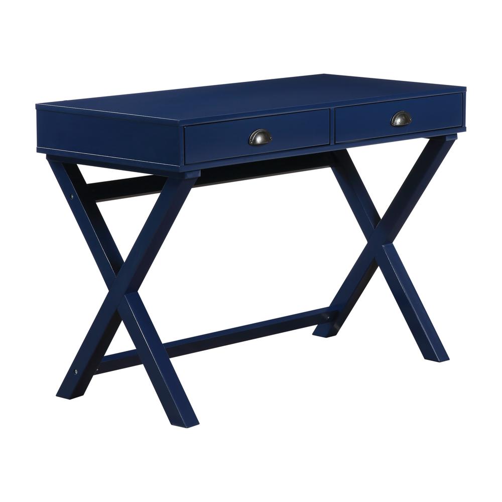 Washburn Chic Campaign Writing Desk in Lapis Blue Finish, WHB5011-7. Picture 1