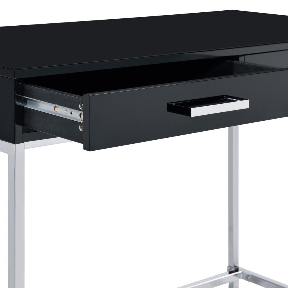 Alios Desk with Black Gloss Finish and Chrome Frame. Picture 9