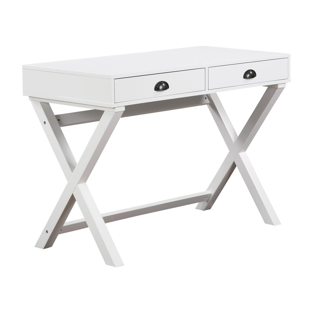 Washburn Chic Campaign Writing Desk in White Finish, WHB5011-WH. The main picture.