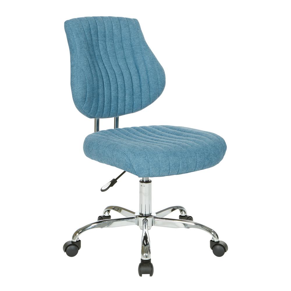 Sunnydale Office Chair in Sky Fabric with Chrome Base, SNN26-E18. Picture 1