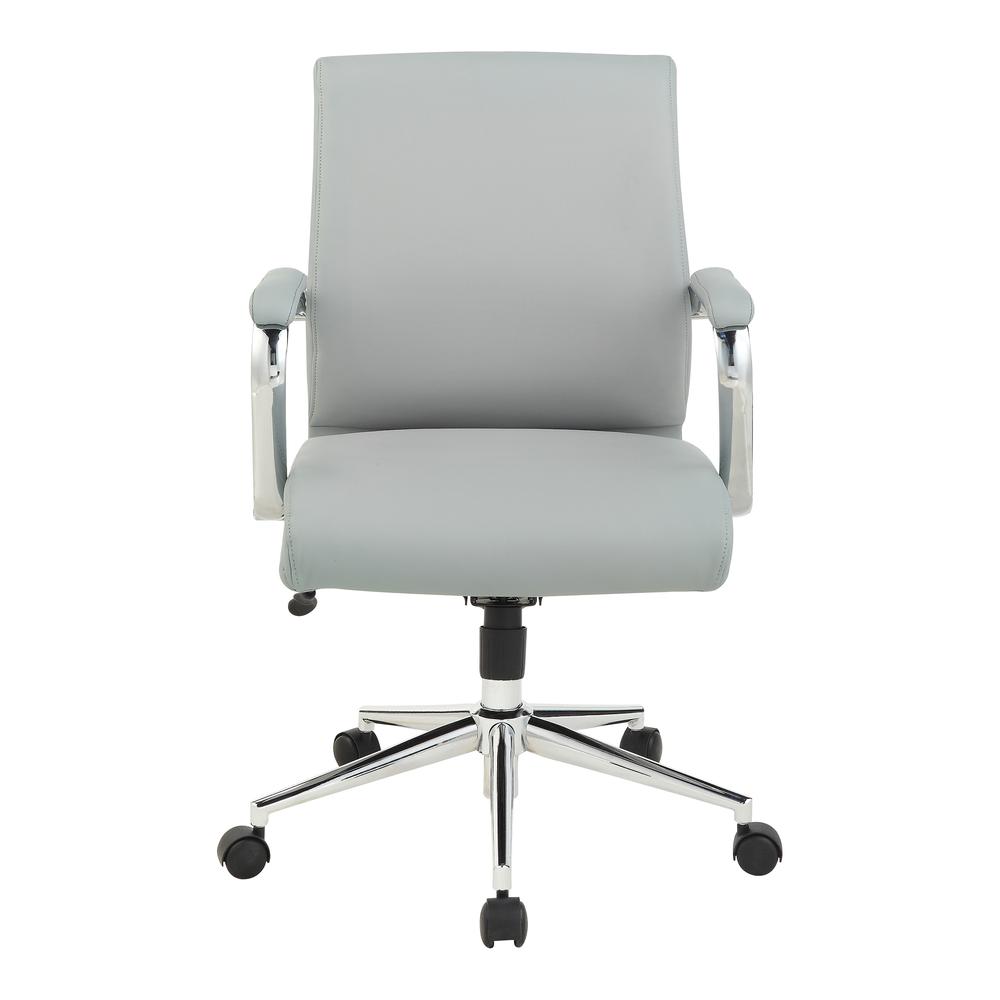 Mid Back Manager's Chair with Dillon Steel Antimicrobial Fabric and Chrome Base. Picture 2