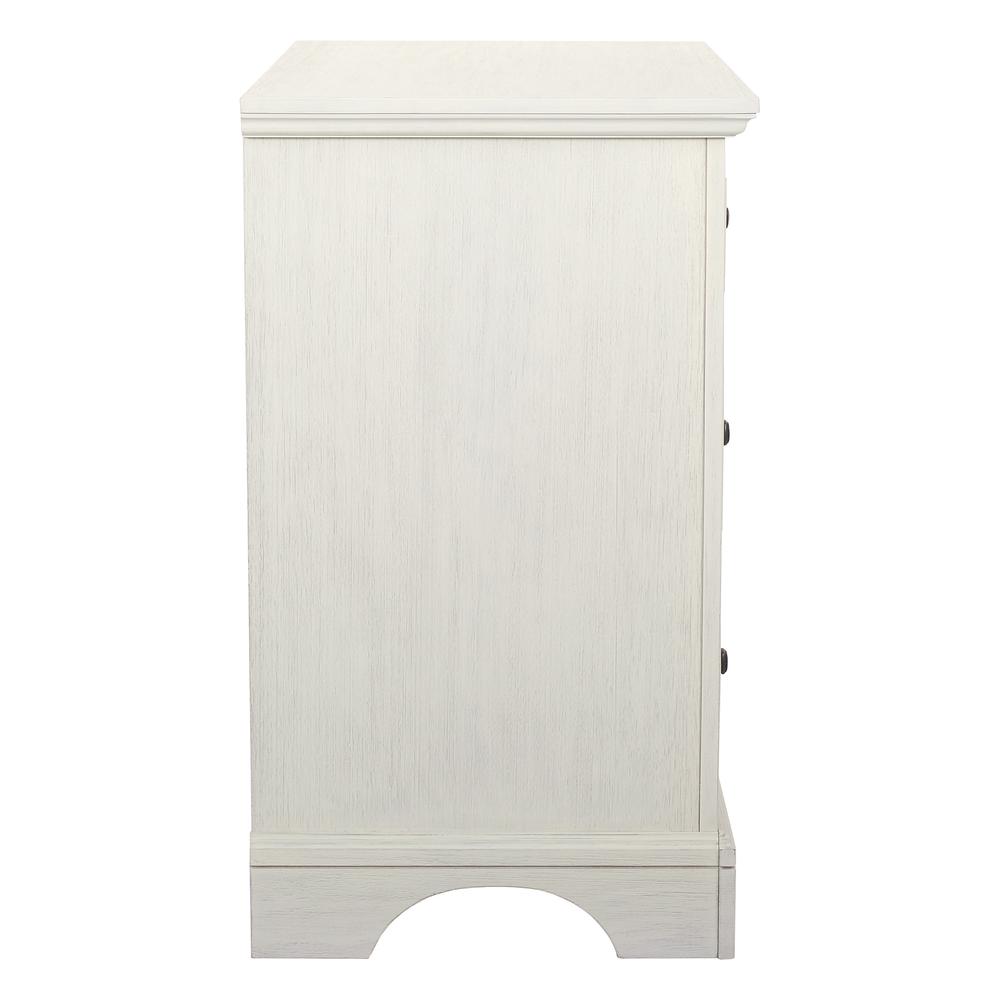 Farmhouse Basics 3 Drawer Chest, Rustic White. Picture 4