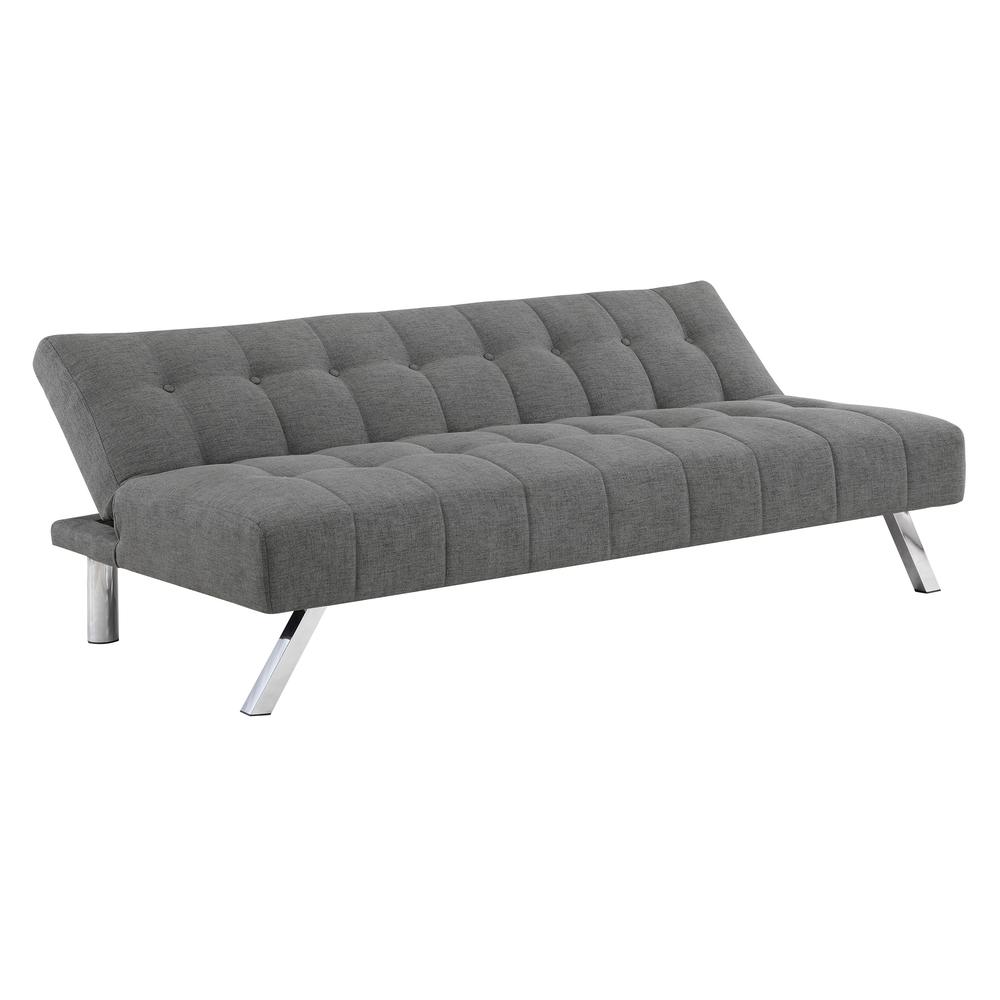 Sawyer Futon in Grey Fabric with Stainless Steel Legs. Picture 7