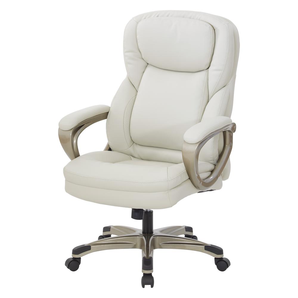 Exec Bonded Lthr Office Chair, Cream / Cocoa. Picture 2