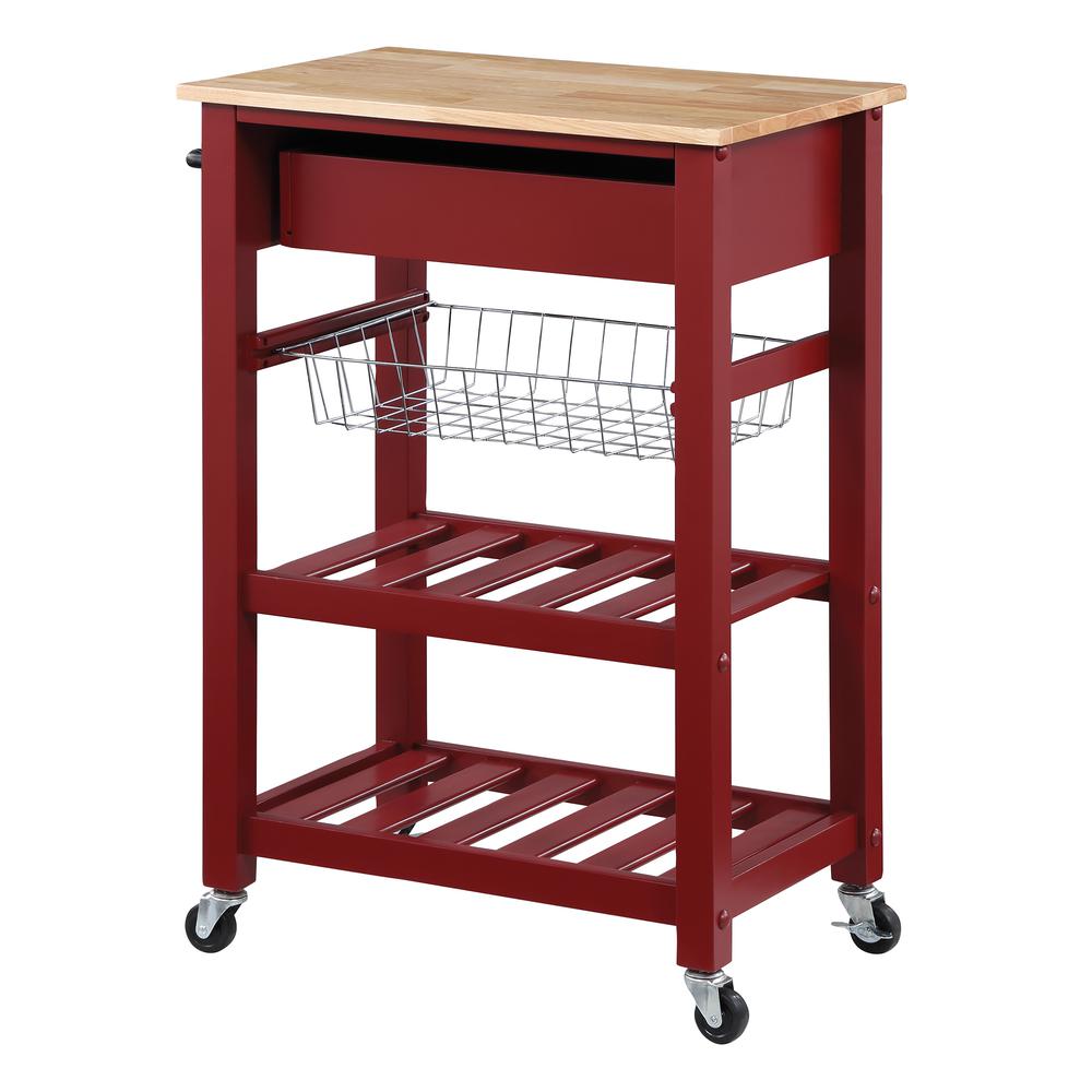Hampton Kitchen Cart Red. Picture 4