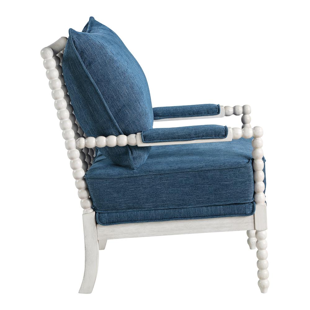 Kaylee Spindle Chair in Navy Fabric with White Frame, KLE-H16. Picture 4