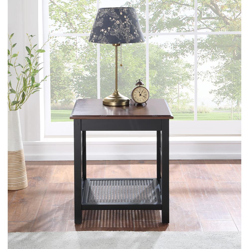 Oxford Side Table, Black Frame / Cherry Top. Picture 7