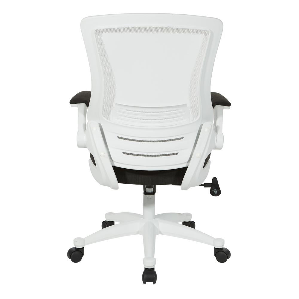 White Screen Back Manager's Chair in Linen Black Fabric, EM60926WH-F23. Picture 4