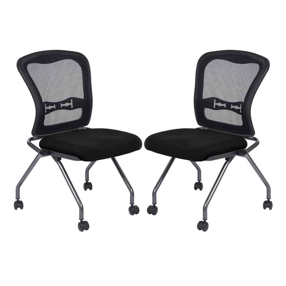 Deluxe Armless Folding Chair With ProGrid® Back. Picture 1