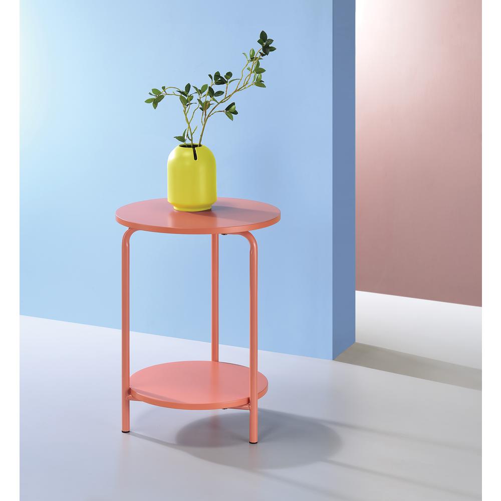 Elgin Metal Accent Table in Coral. Picture 6