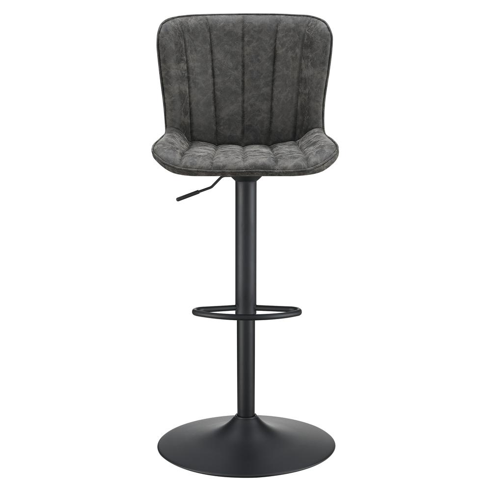 Kirkdale Adjustable Stool 2-Pack in Charcoal Faux Leather. Picture 4