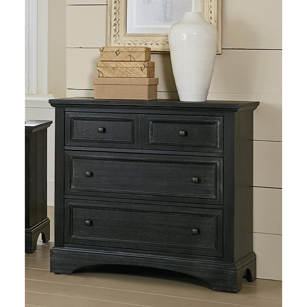 Farmhouse Basics 3 Drawer Chest in Rustic Black, BP-4200-04B. Picture 5